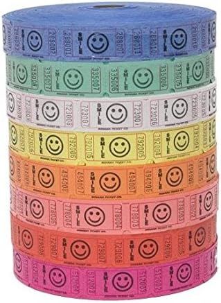 Raffle Tickets - 4 Rolls of 2000 Tickets) 8,000 Total Smile Raffle Tickets (4 Assorted Colors) | Amazon (US)