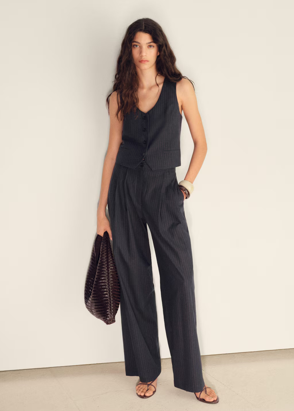 Linen-blend suit vest navy - Women - M - MANGO | Mango (US/MX/AU)