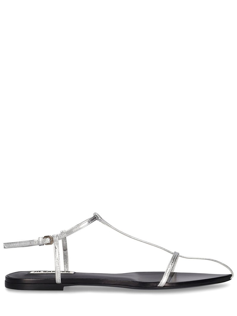 10mm Metallic leather T-bar sandals | Luisaviaroma