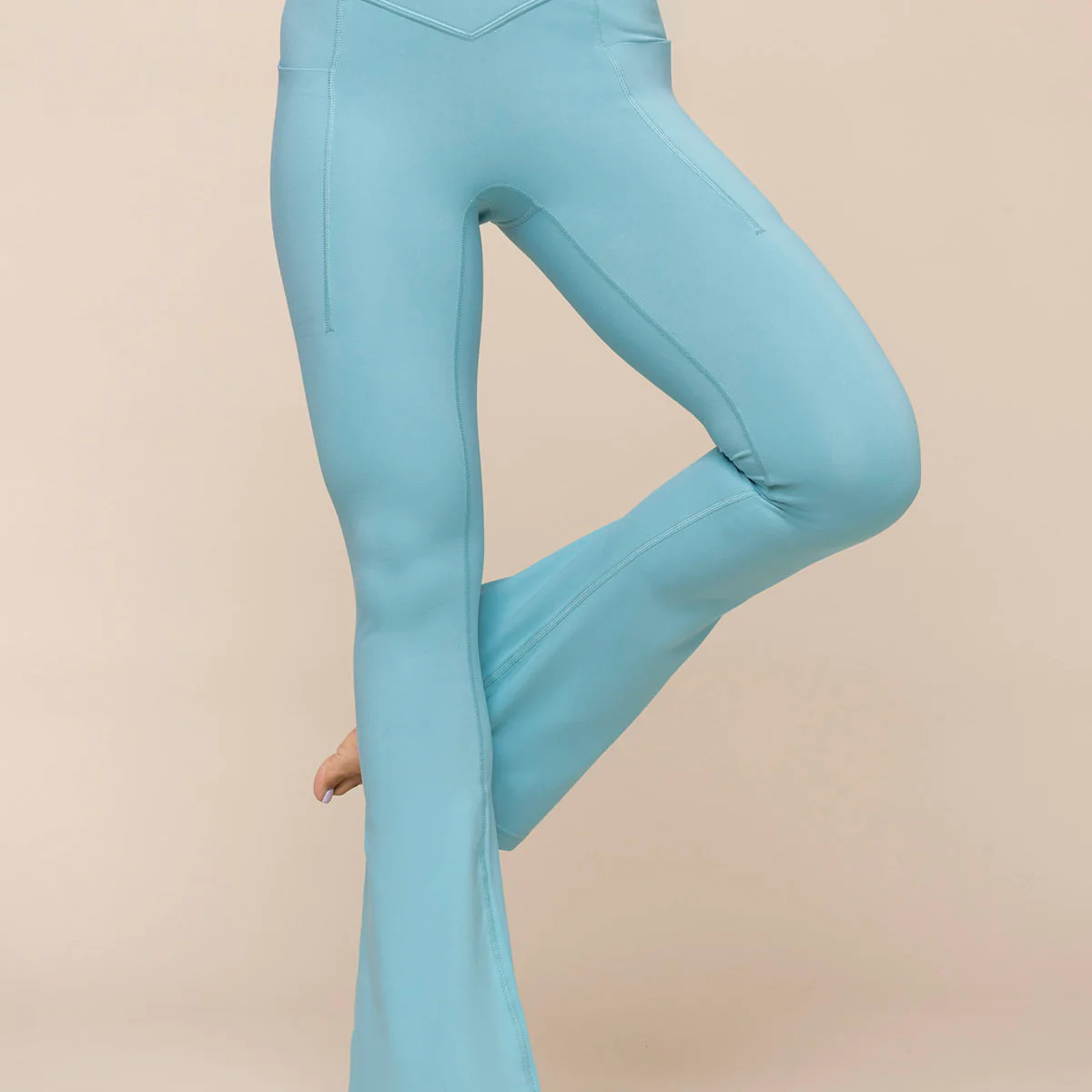 Crisscross Hourglass® Flared Leggings with Pockets - Oasis | POPFLEX