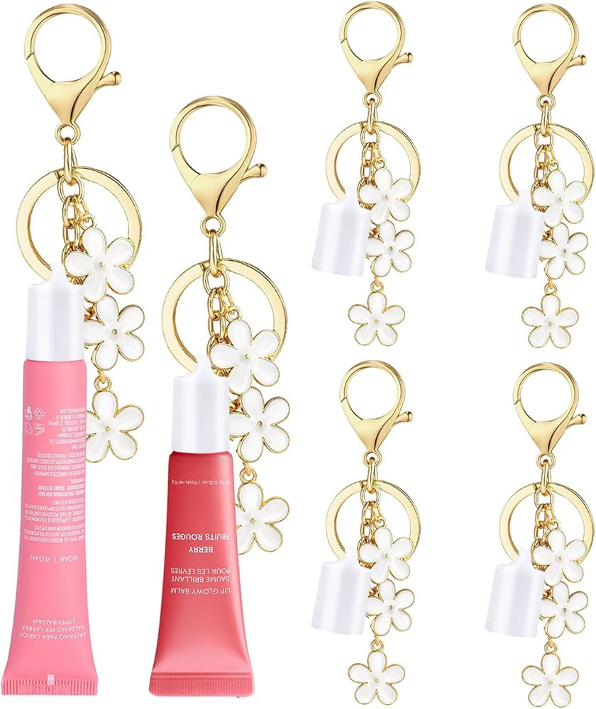 4PCS Lip Balm Cap Keychain for Summer Fridays Lip 0.5oz Gloss With Flower Charms Portable Accesso... | Amazon (US)