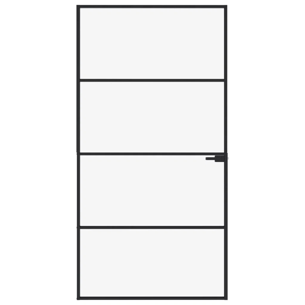 Interior Door Black 79.3" Tempered Glass and Aluminum Slim | Wayfair North America