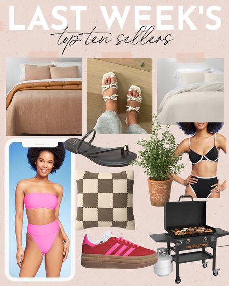 Last Week’s Top 10 Sellers ✨
target bedding, target home, target spring home, walmart home, target fashion finds, target resort wear, target sandals, target swimwear, trending for spring 

#LTKhome #LTKshoecrush #LTKswim