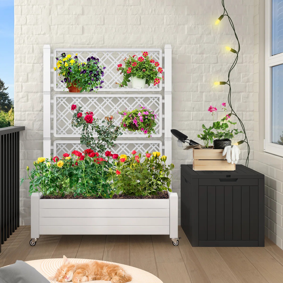 Alajandro 43.3'' W x  61''H Resin Raised Garden Bed | Wayfair North America