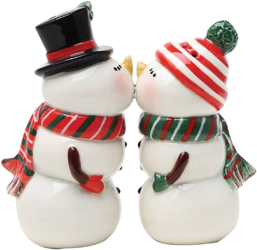 Pacific Giftware, Snowman Couple Magnetic Salt and Pepper Shaker Set Christmas Winter | Amazon (US)