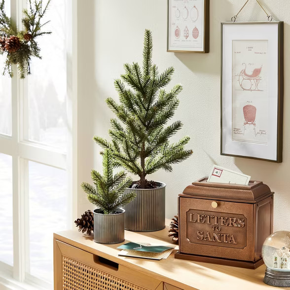 Faux Pine Tree in Galvanized Metal Pot - Hearth & Hand™ with Magnolia | Target