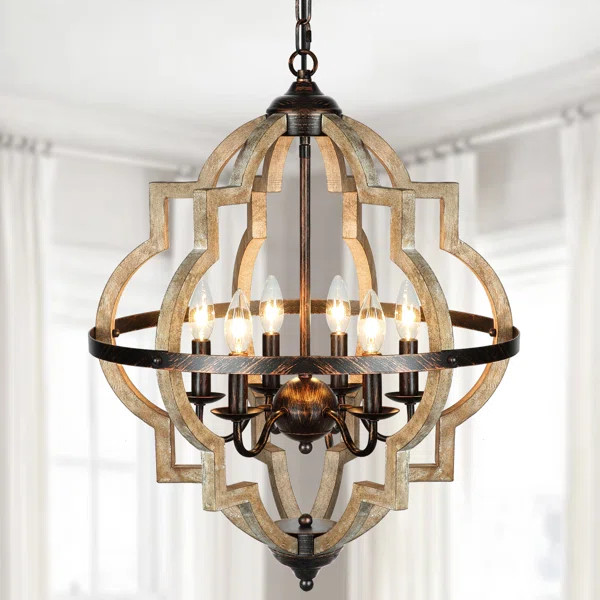 Gaphna 6 - Light Dimmable Lantern Geometric Chandelier | Wayfair North America