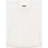 Zara - Shoulder Pad Fringed Top - Ecru - M - Woman | Zara US