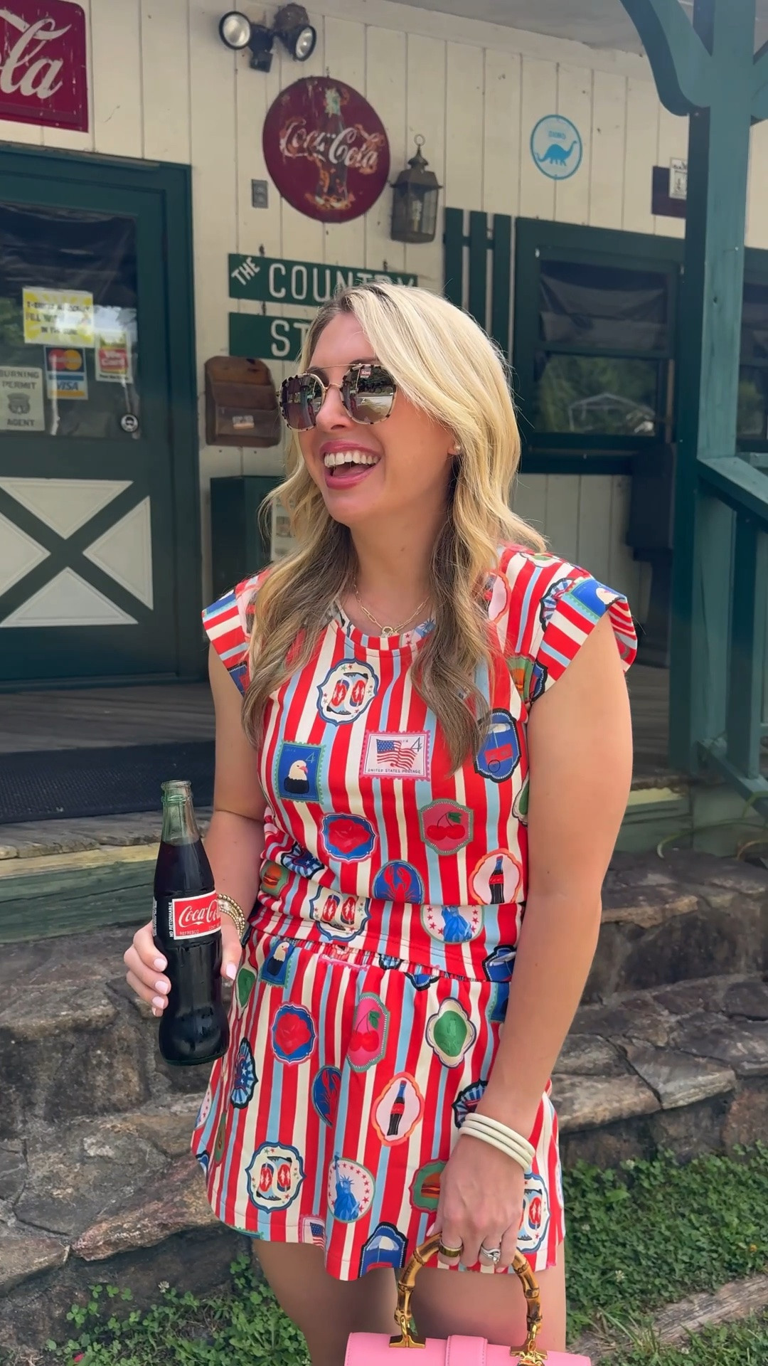 Red, white, and covered in the sweetest Americana-inspired details—lobsters, cherries, eagles, Coca-Cola bottles, and all the patriotic charm ❤️🤍💙

This matching set is the definition of easy summer dressing. Wear it together for a statement look or mix and match for endless outfit options all season long. Perfect for Fourth of July festivities, backyard BBQs, parades, and everything in between.

Be sure to use code : ASHLEY20 that works sitewide! Runs tts for reference - I’m in the size small.

#LTKootd #LTKgrwm #LTKSaleAlert