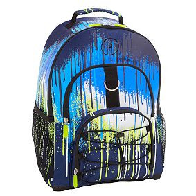 Gear-Up Drip Painting Blue Glow-in-the-Dark  Backpack | Pottery Barn Teen