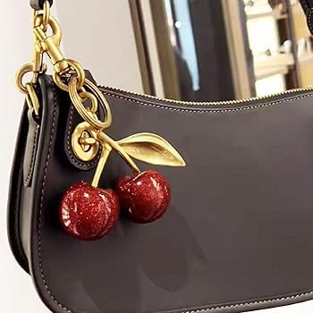 Glitter Cherry Bag Charm with Key Ring and Clip – Sparkling Resin & Metal Accessory for Purses ... | Amazon (US)