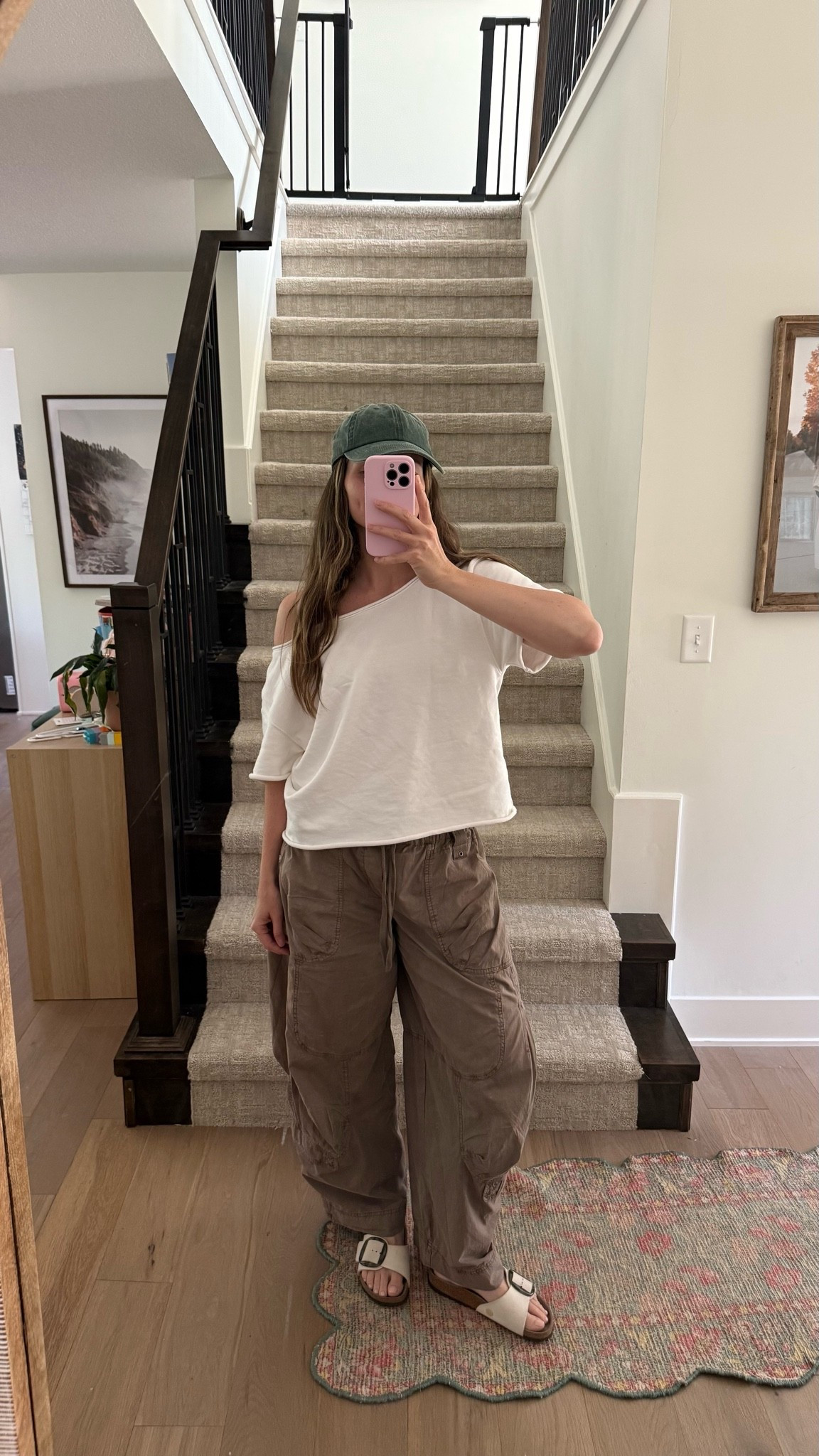 wearing medium in top and small in cargos! Some of my most worn closet staples 

Summer outfit, early fall outfit

#LTKootd