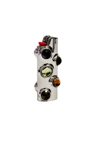 Edie Parker Gemstoned Lighter Case in Green | FWRD 