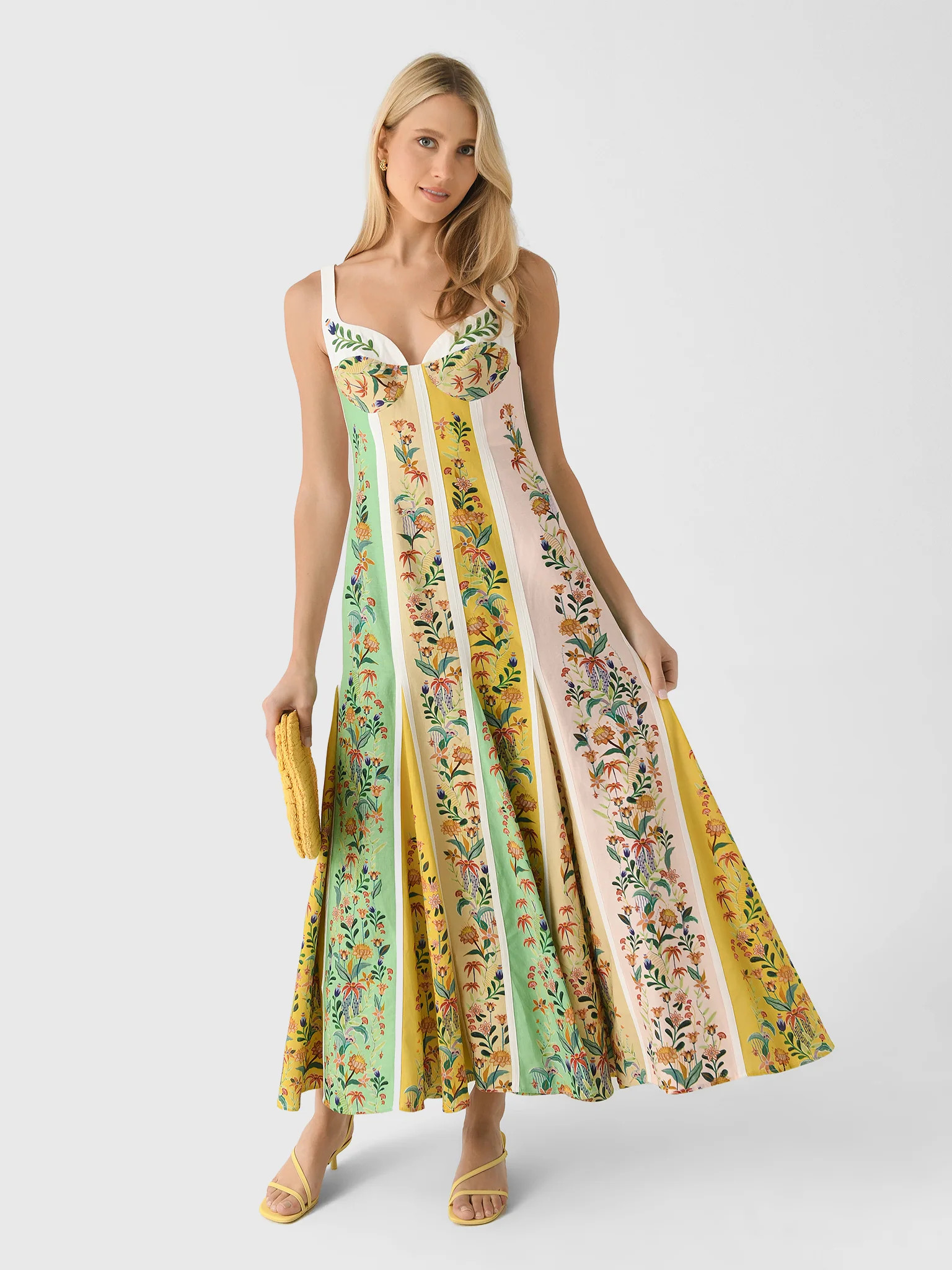 FARM RIO
                      
                     Women's Delicate Floral Stripes Maxi Dress | Saint Bernard