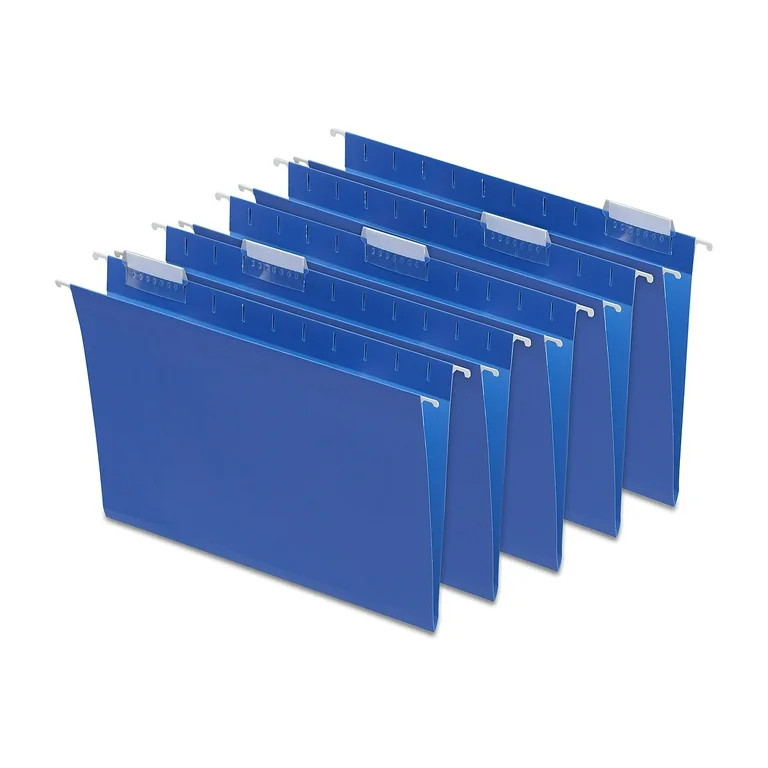 Staples Hanging File Folders 5-Tab Letter Size Blue 25/Box (163501) TR163501 | Walmart (US)