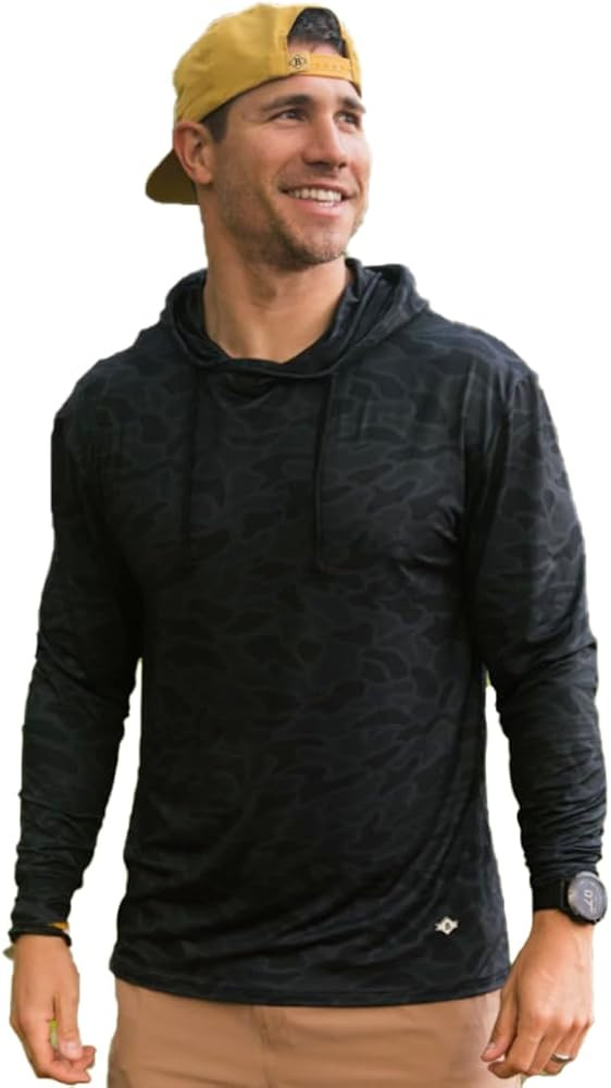 Burlebo Men`s Black Camo Performance Hoodie Black L | Amazon (US)