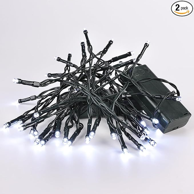 Lomotech Battery Operated Christmas Lights - 2 Pack Total 16ft 50LEDs Battery String Lights with ... | Amazon (US)