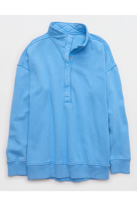 Aerie Oh Snap! Sweatshirt Women's Blue Vinyl M | Aerie