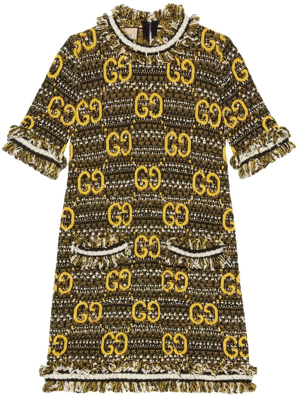 Gucci Jacquard G Monogram Wool Dress - Farfetch | Farfetch Global