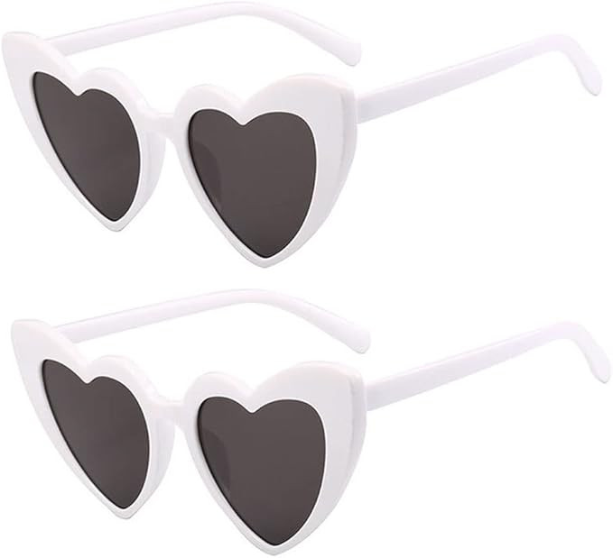 Ridering Women Fashion Goggle Heart Sunglasses Vintage Love Heart Shaped Sunglasses Cat Eye Mod S... | Amazon (US)