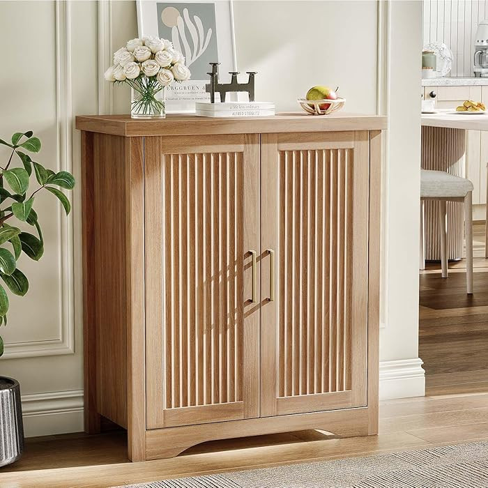 Memobarco Fluted Buffet Cabinet with Storage Accent Sideboard,Modern Credenza with 2 Doors & Adju... | Amazon (US)