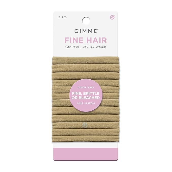 Gimme Beauty Fine Hair Elastic Bands - Slim-Fit Elastic Ties for Fine, Brittle, or Bleached Hair ... | Amazon (US)