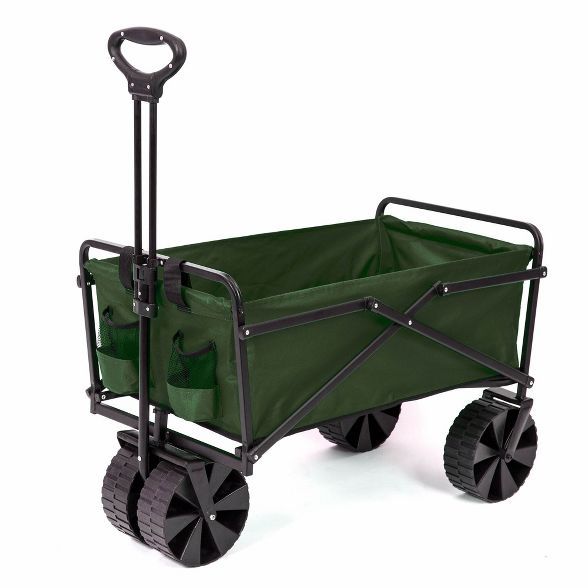 Seina Collapsible Steel Frame Folding Utility Garden Wagon Outdoor Cart, Green | Target