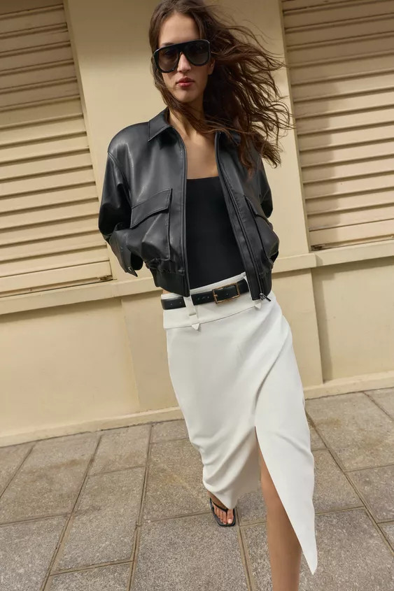 BELTED PENCIL MIDI SKIRT | Zara UK