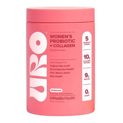 O Positiv URO Women’s Probiotic + Collagen Peptides Powder for Vaginal, Skin & Gut Health - 7.47oz | Target