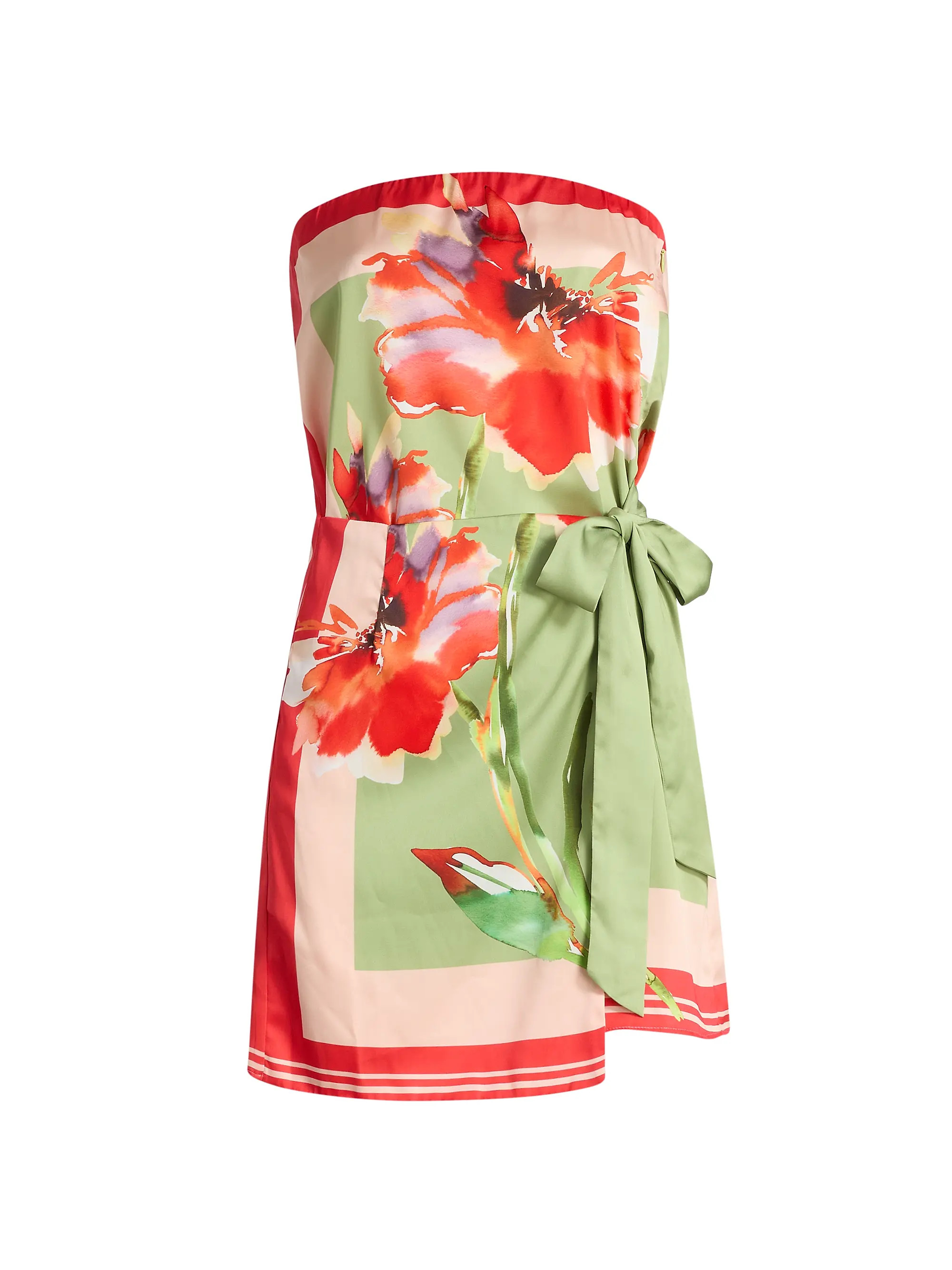 Misa Los Angeles Priya Floral Strapless Side-Tie Minidress | Saks Fifth Avenue | Saks Fifth Avenue