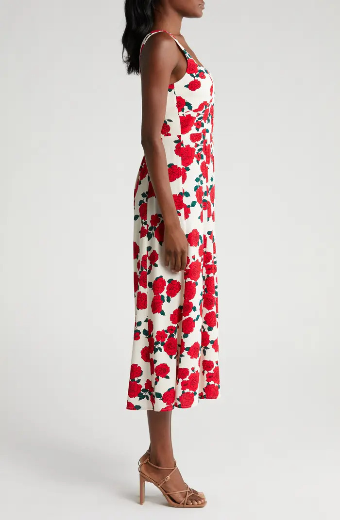 Leonie Floral Corset Midi Dress | Nordstrom