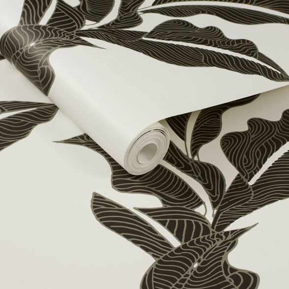 Botanical Leaf Peel and Stick Wallpaper Black/White - Opalhouse™ designed with Jungalow™ | Target