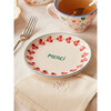 Ceramic Cake Plate With Hand-Painted MERCI, Cream | Maisonette