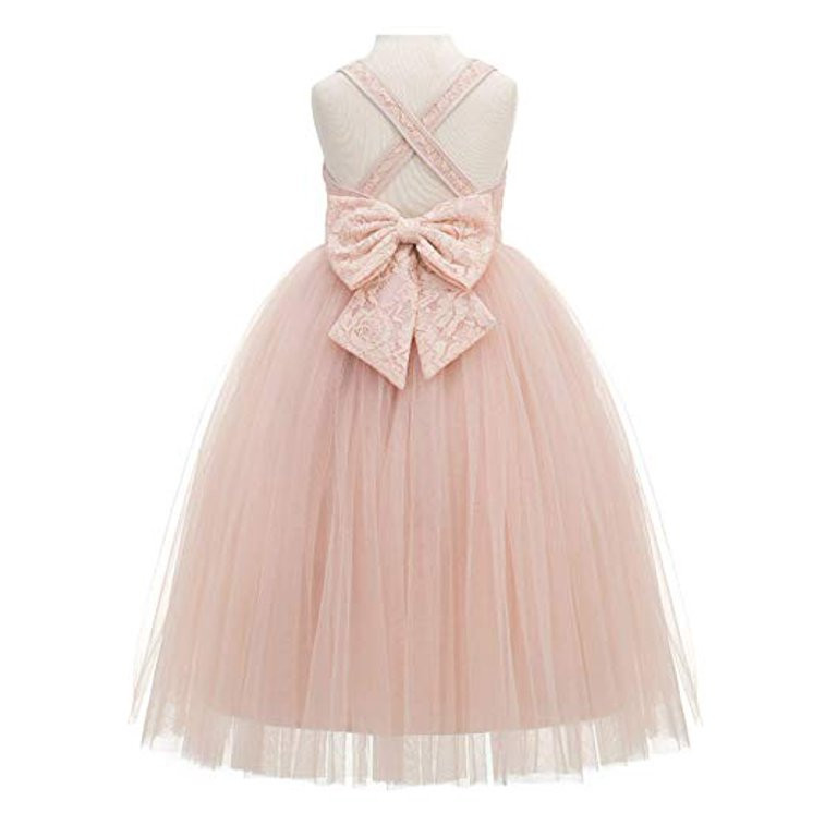 Crossed Straps Lace Flower Girl Dress Pageant Special Occasions 204 | Walmart (US)