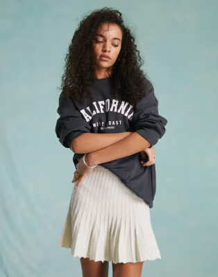 Miss Selfridge knit rib flippy mini skirt in cream | ASOS | ASOS (Global)