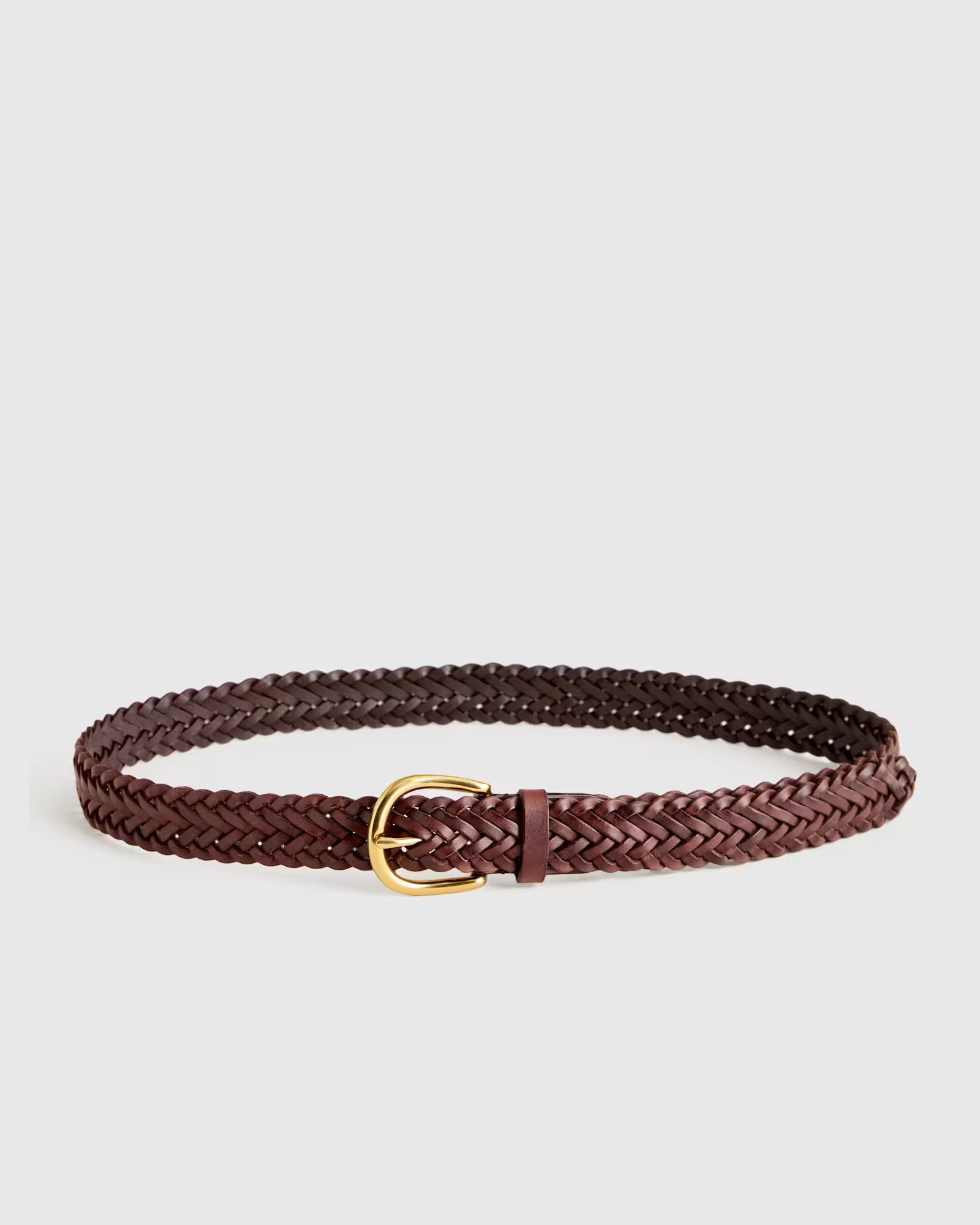 Josie European Leather Braided Belt in Espresso Brown | Quince