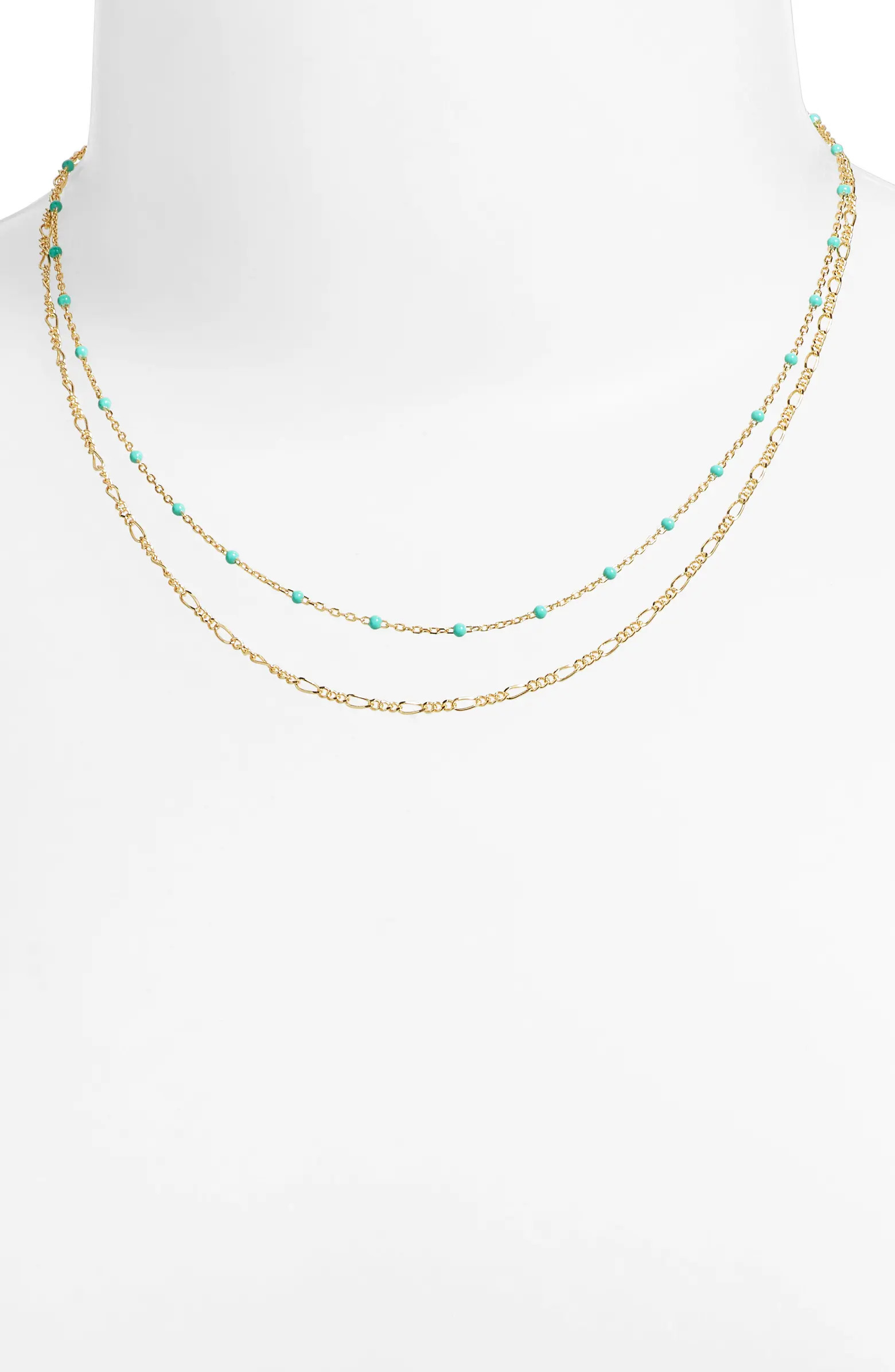 Argento Vivo Sterling Silver Turquoise Station Layered Necklace | Nordstrom | Nordstrom