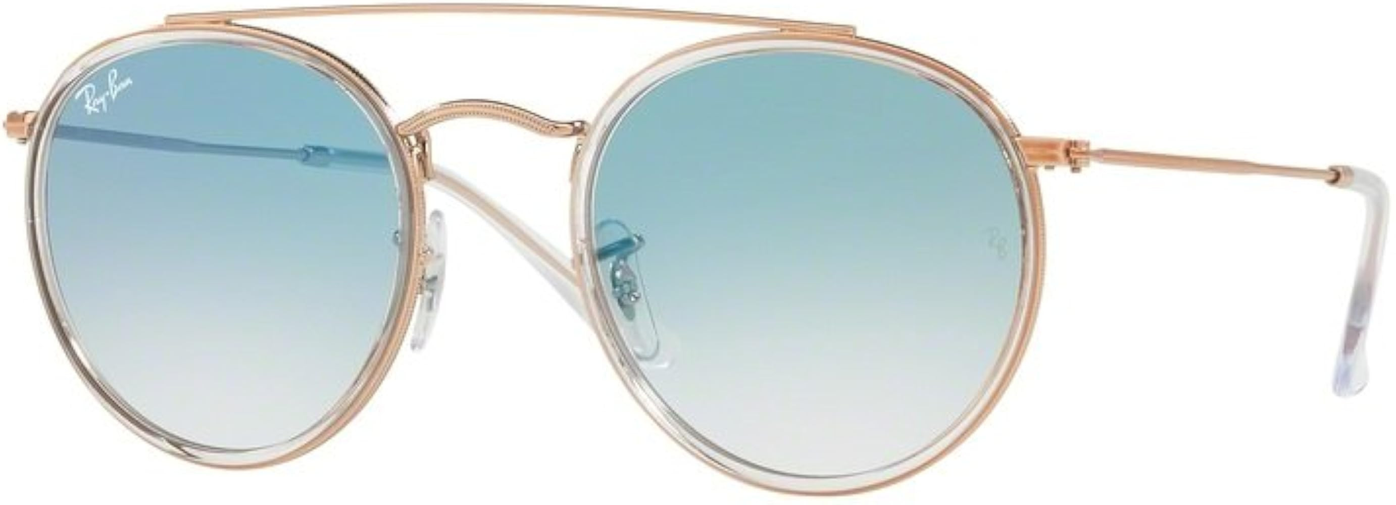 Ray-Ban RB3647N Round Double Bridge Sunglasses + BUNDLE with Designer iWear Eyewear Care Kit | Amazon (US)