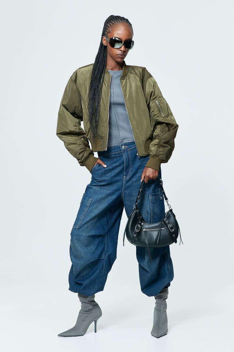 Bomber - Vert kaki foncé - FEMME | H&M FR | H&M (FR, IT, ES, PT, BE)