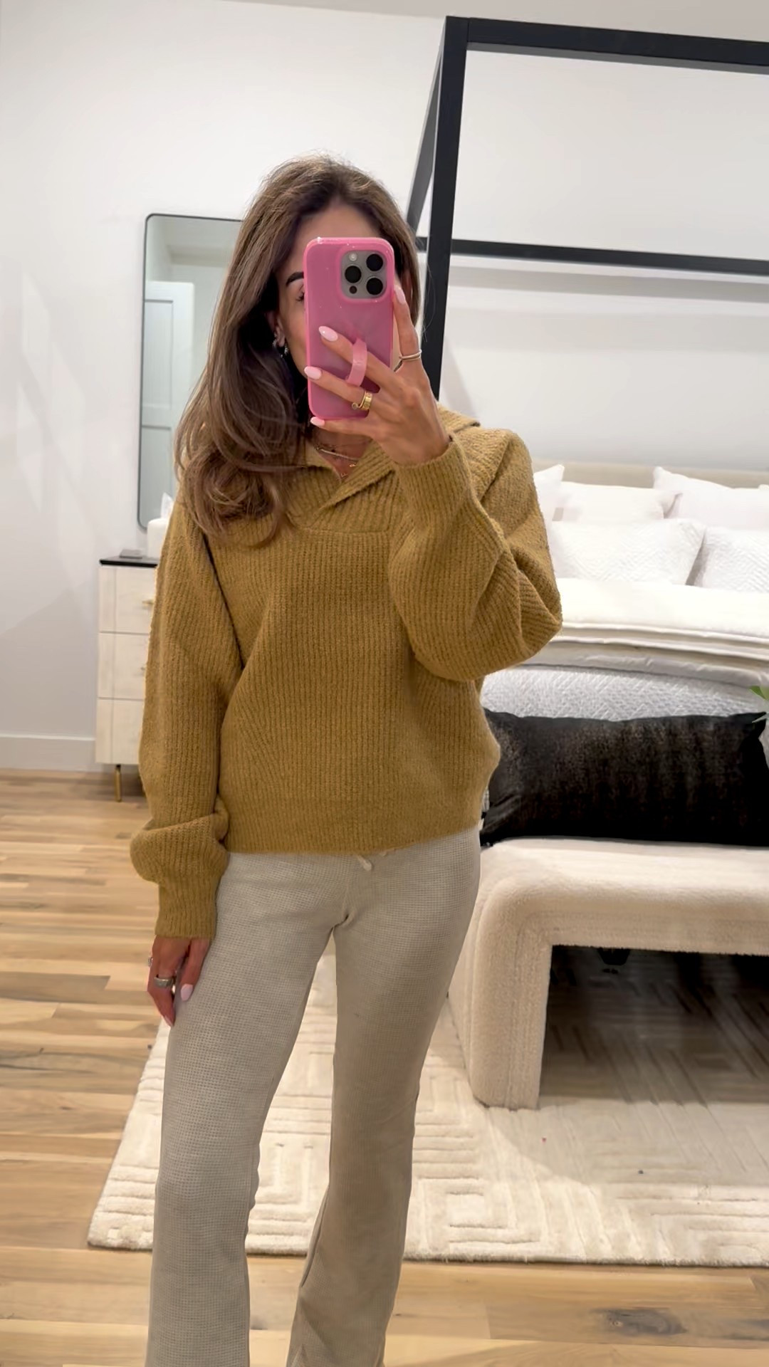 Waffle lounge pants wearing smallest size neutral cold sweater size xs 

#LTKFindsUnder50 #LTKFindsUnder100