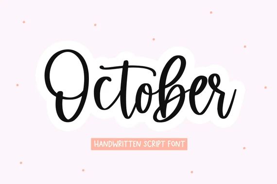 October Font  Bouncy Handwritten Script Font Cricut Fonts | Etsy | Etsy (US)