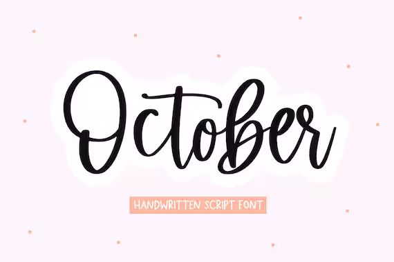 October Font - Bouncy Handwritten Script Font, Cricut Fonts, Modern Calligraphy, Fonts for Crafts... | Etsy (US)
