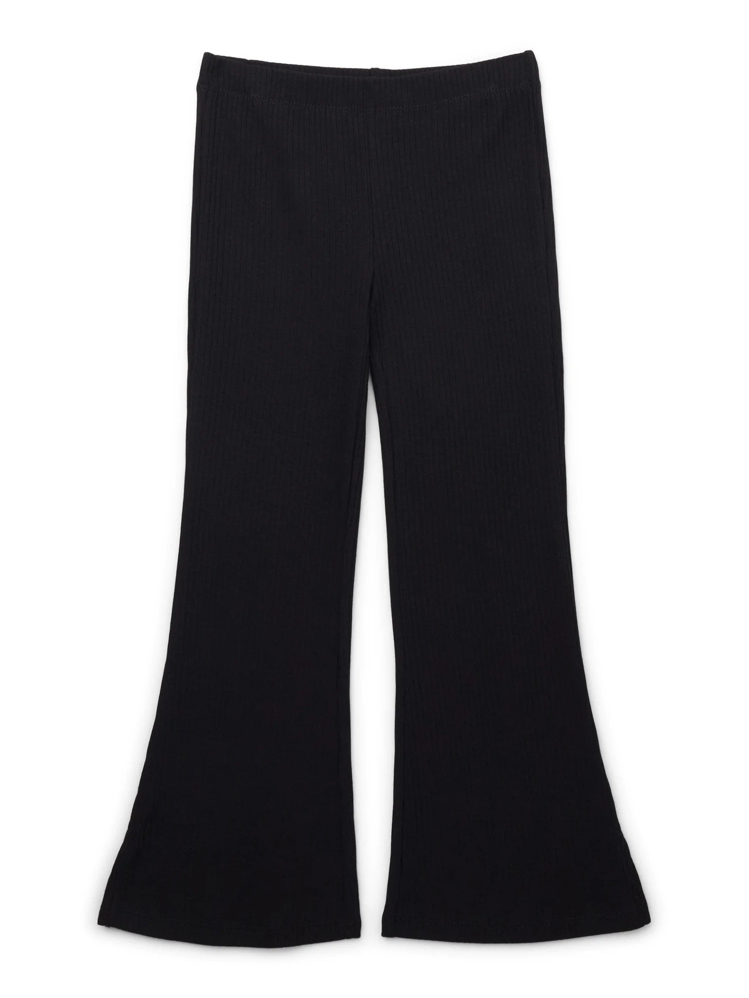 Wonder Nation Girls Ribbed Flare Pants, Sizes 4-18 & Plus | Walmart (US)