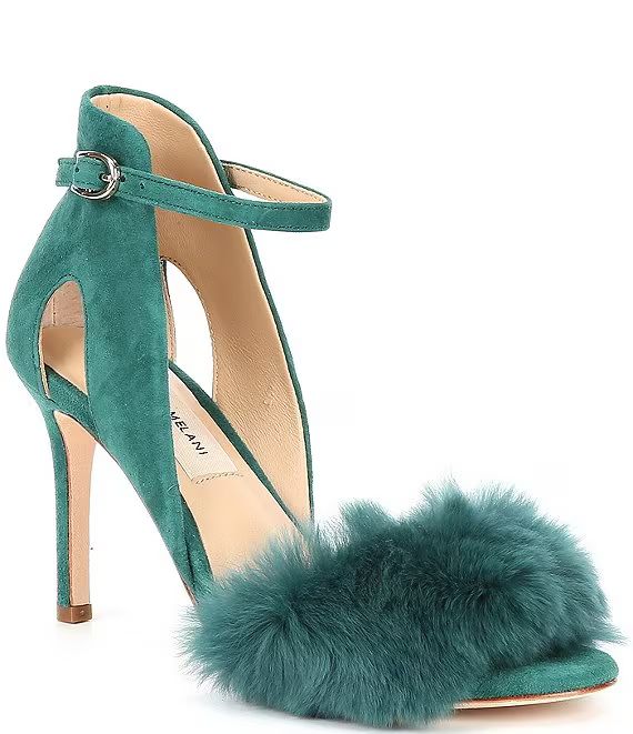 Kayleigh Ankle Strap Rabbit Fur Dress Heels | Dillard's