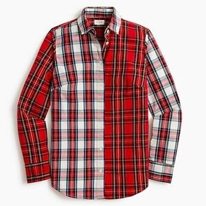 NWT J. Crew Mixed-tartan plaid button down shirt in signature fit | Poshmark