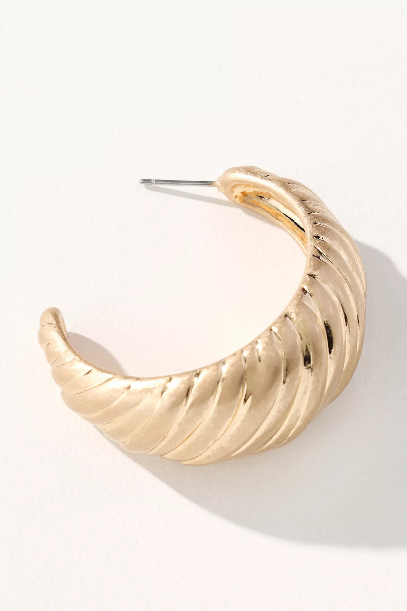 Ribbed Hoop Post Earrings | Anthropologie (US)
