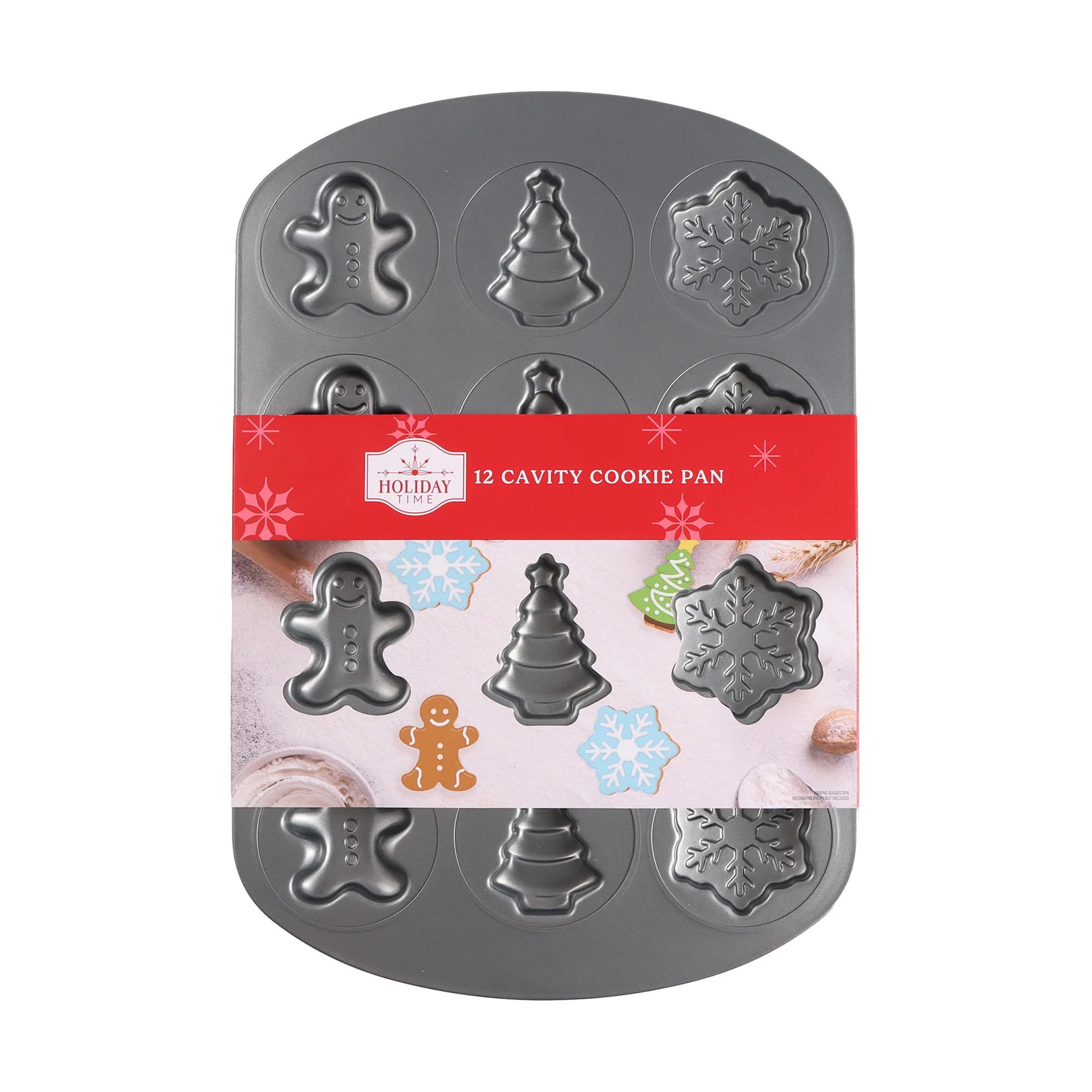 Carbon Steel 12-Cavity Christmas Cookie Pan, 11.2" x 16.54", by Holiday Time | Walmart (US)