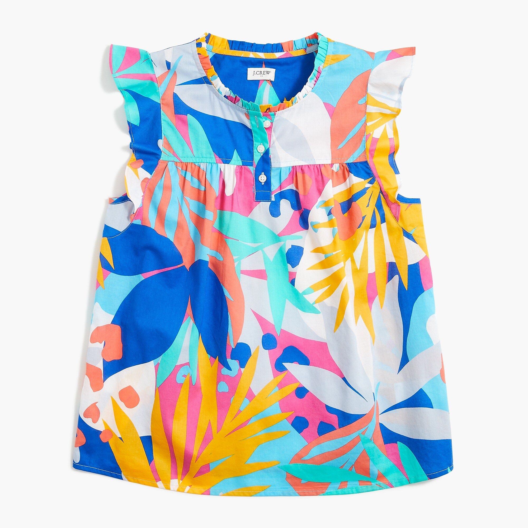 Sleeveless printed ruffle top | J.Crew Factory