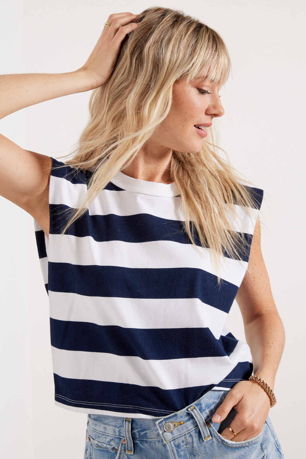 Stripe Muscle Tee | Evereve