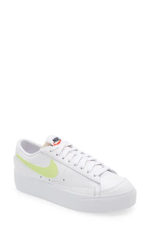 Nike Blazer Low Platform Sneaker in White/Lemon Twist/White at Nordstrom, Size 8 | Nordstrom